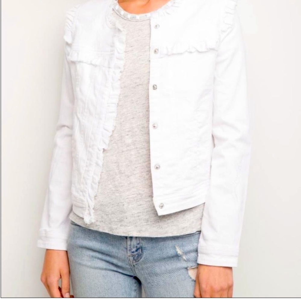 Generation Love White Ruffle Trim Jean Jacket